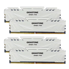 【DDR5 RAM】 GIGASTONE Game PRO 128GB Kit (4x32GB) DDR5 6400MHz PC5-51200 CL40-40-40-84 Intel XMP 3.0 AMD Expo 1.35v UDIMM 288 Pin Unbuffered Non ECC High Performance Gaming Desktop Memory – White