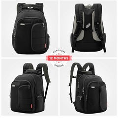 HARISSONS Vervo 40L Waterproof Laptop Backpack for Men & Women | Fits 15.6" Laptop with Sternum Strap, Quick Access Pocket, Detachable Key Holder, Organized Compartments & Raincover (Grey)