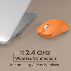 Portronics Toad 33 Wireless Mouse with 2.4 GHz USB Nano Receiver, Adjustable Dpi Sensitivity, Ergonomic Design, Precision Optical Tracking, Plug & Play, Best for Laptops, Desktops PCs, Mac(Orange)