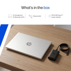 HP Smartchoice Omnibook 5 OLED (Previously Pavilion), Snapdragon X Processor 45 Tops (16GB LPDDR5x,1TB SSD) 2K,16''/40.6cm, Win11, Office24, Silver, 1.59kg, fb0001QU, Multi-Day Battery AI Laptop