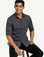 Amazon Brand - Symbol Men's Pack of 2 Cotton Casual Shirt| Regular Fit | Plain | Full Sleeve | Available in Plus Sizes
