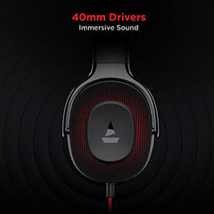 boAt Bassheads 900 Wired On Ear Headphones with Mic (Carbon Black)