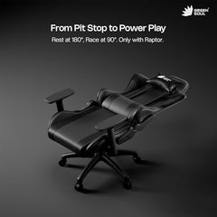 Green Soul Raptor 2.0 Racing Edition Ergonomic Gaming Chair with Premium PU Leather, Adjustable Neck & Lumbar Pillow, 3D Adjustable Armrests & Heavy Duty Nylon Base (Black & Red)