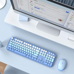 MOFII Wireless Keyboard and Mouse Combo, Full Size, 2.4GHz, Windows, Purple