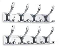 JAGGER JAG334 Wall Mounted Stainless Steel Wall Hooks for Hanging Cloth/Towel Hangers/Door Hangers/Hook Rail/Bthroom Hanger [ Combo Pack of 2 ] (Black, 6 PIN Hook)