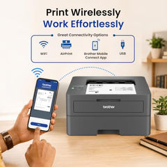 Brother HL-L2440DW (New Launch) Auto Duplex Laser Printer, 30 PPM Print Speed, LCD Display, 64 MB Memory, (WiFi Wireless LAN USB), 250 Sheet Paper Tray, 3000 Pages Inbox Toner, Free Installation