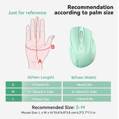 TECKNET Wireless Mouse, BT 5.0/2.4G, Rechargeable 6-DPI Silent, Grey