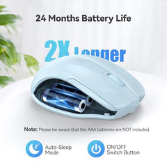 TECKNET Wireless Mouse, 2.4G Ergonomic Computer Mouse, 2600 DPI, Green