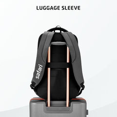 Safari Forge 34L Laptop Backpack, 3 compartments, Raincover, Antitheft pocket, Trolley Sleeve, Organizer, Bottle holder, Front pocket, College bag, school bag, Formal backpack, Color- Black