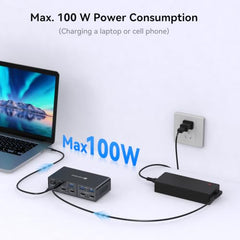 VEDINDUST LAN Splitter 1 to 4 1000 Mbps Aluminium LAN Switch Network Switch LAN Distributor Gigabit Ethernet Switch for Computers, Hubs, Switches, Router, Set-Top Box (with USB-C Power Cable)