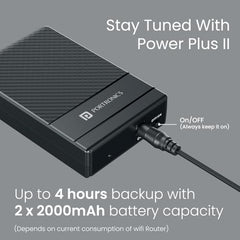 Portronics Power Plus II Mini UPS for 12V-3A WiFi Router Broadband Modem, Backup Upto 4 Hours, Current Surge Protection, UPS Power Backup for WiFi Router Modem During Power Cuts (Black)