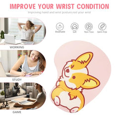 ZORBES® Mouse Pad with Wrist Support, Funny Cat Ergonomic Mouse Pad | I'm Fine Motivational Memo Design, Soft Gel Rest, Non-Slip Mouse Mat for Office Home