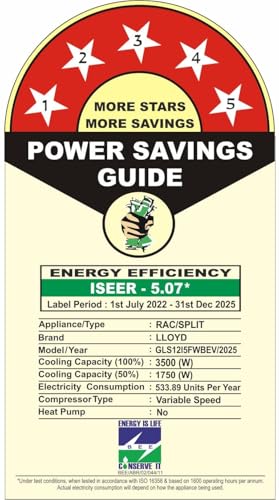 Lloyd 1 Ton 5 Star Inverter Split AC (5 in 1 Convertible, 100% Copper, Anti-Viral + PM 2.5 Filter, White with Graphic Design, GLS12I5FWBEV)