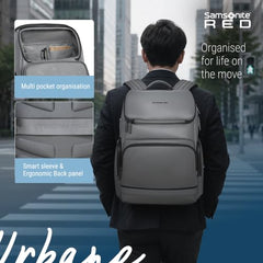 Samsonite Urbane | 16'Laptop Compartment| 25.6 L Volume| Multiple Compartment| Sleek Design |Work Backpack | Grey | 2 Years International Warranty