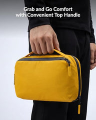 Destinio Electronic Gadget Organizer Bag - Waterproof Padded Tech Pouch for USB Cable, Travel Adapter, Laptop Mobile Charger, Power Bank, Ear Phones,Hard Disk, Digital Accessories Organiser (Yellow)