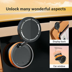 (1 Year Warranty) 360° N52 Strong Magnetic Vacuum Phone Holder, Strong Suction Mobile Mount for Car Dashboard, Windshield, Mirror & Smooth Surfaces, Hands-Free Universal Smartphone Holder - Black