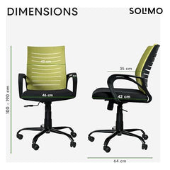 Amazon Brand - Solimo Worklo Mid Back Office Chair for Work from Home | Study | Revolving | Computer (Heavy Duty Powder Coated Metal Base, Stylish Black Mesh)
