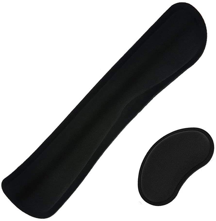 SYGA Keyboard Wrist Rest Pad Leather Mouse Keyboard Wrist Rest Support Pad Set with Comfortable Memory Foam Padding Non-Slip Rubber Base and Ergonomic Design for PC Computer Laptop