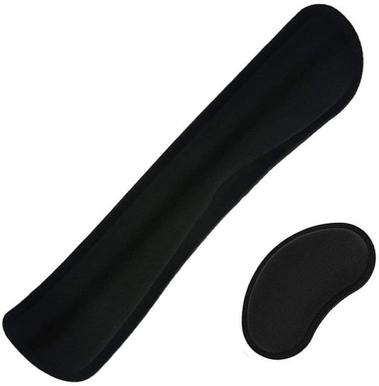 SYGA Keyboard Wrist Rest Pad Leather Mouse Keyboard Wrist Rest Support Pad Set with Comfortable Memory Foam Padding Non-Slip Rubber Base and Ergonomic Design for PC Computer Laptop