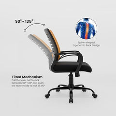 Green Soul Atom | Ergonomic Office Chair for Home & Office | 12 Months Warranty | Comfortable & Spacious Seat | Rocking-tilt Mechanism | Heavy Duty Metal Base (Black)