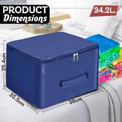 Storite 2 Pack Nylon Wardrobe Bag Underbed Cloth Storage Organizer | Moisture Proof Storage Bag, Storage box for Clothes Saree Bags, Zippered Closure & Handle - Magenta,37x34x23 cm