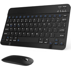 GOGARA Bluetooth Keyboard and Mouse Combo, Qwert Layout, Light Blue Universal Ultra-Slim, Wireless, Android Windows iPad iPhone Samsung Tablet, Portable Compact