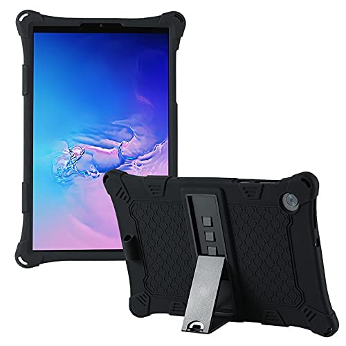 SYGA Case for Lenovo Tab M10 FHD Plus TB-X606F TB-X606X 10.3" Silicone Shockproof Adjustable Stand Cover, Black
