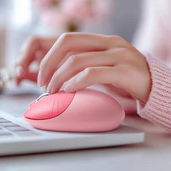 Lomiluskr Cute Cat Wireless Mouse, Lightweight Soundless Mice, 2.4G Wireless Mice, Candy Colors, Kawaii Mouse for Girls and Kids (Purple)