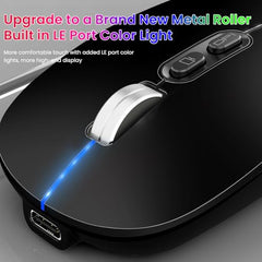 Verilux® Transparent Wireless Bluetooth Mouse with 2.4G USB-C & Bluetooth | [Battery Level Visible] Mouse for Laptop Wireless with 1600DPI Ergonomic Silent for Laptop Wireless, PC, iPad, IOS, Orange