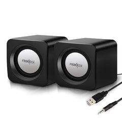 FRONTECH 2.0 Multimedia Speakers with USB Power, AUX Connectivity & Volume Control (SPK-0002BLK)