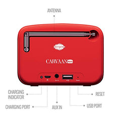 Carvaan Saregama Mini 2.0 Telugu- Music Player with Bluetooth/FM/AM/AUX (Sunset Red)