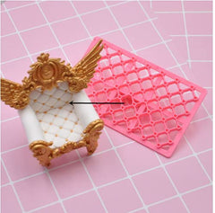 SYGA Cake Fondant Embossing Mold Multifunctional Patterns Embosser Cookie Cutter Molds Plastic Impression Mats Texture Lace Border Baking Mould Bakeware for Cupcake Wedding Cake Decoration Tools-6pcs