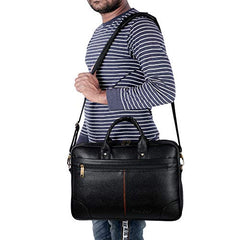 Hard Craft Vegan Leather Office Laptop Messenger and Shoulder Side Sling Hand Bag For Men Corporate Executive Briefcase Bag For Man Supports Laptop Upto 15.6 inches