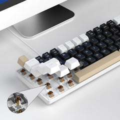 MageGee Portable 60% Mechanical Gaming Keyboard, MK-Box LED Backlit Compact 68 Keys Mini Wired Office Keyboard with Blue Switch for Windows Laptop PC Mac - Blue/White