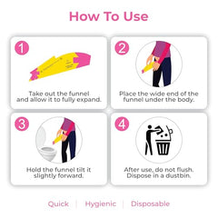 COSMIC CHIC Disposable Female Urination Device for Women | Portable, Leak-proof Stand and Pee Funnels for Women, Girls| Public Toilets, Travel, Camping, Hiking and Outdoor Activities (Pack Of 6)