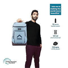 uppercase 23L Tall Boy Laptop Backpack| up to 15'' | 3x More Water Resistant Sustainable Office Bag | College Bag/Travel Bag for Men & Women | 750 Days Warranty (Black)