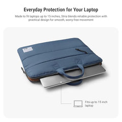 DailyObjects Stria Pro Laptop Bag with Handle| Recycled Durable Polyester | Compatible with Laptop/MacBook Air/Pro Upto 15 Inch| Water Resistant|Padded Compartment with Zip Closure -Black