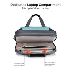 uppercase Alphatech Pro 02 Padded 15.6" Laptop & iPad Compartment Messenger Bag with Trolley Sleeve Quick Access Pockets Detachable Shoulder Strap Office Bag for Men & Women Blue - 19 L