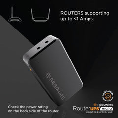 Resonate RouterUPS® Gen2 | Original Router UPS for 12V WiFi Router & Modem (Supports up to 2A) (7800mAh - 95% Longer Power Backup) | Compact Mini UPS with Intelligent Charging (Upto 6 Hrs Internet)