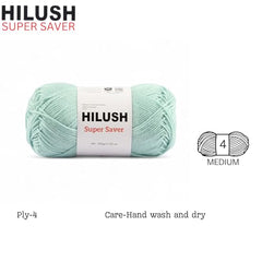 HILUSH super saver,Poly Yarn PACK OF 2 BALLS (1 Ball/100 Gram Each) Ball Supersoft Hand Knitting Wool Ball, Suitable for Craft, Crochet, Amigurumi, Embroidery, Toys, Garments, Flowers and Hobby Projects , Shade no - (grey)