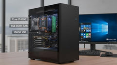 Computer Desktop Pc #CPU i7-GEN6 (Licenced Win 11 II 8GB DDR4 RAM || 256GB SSD || HDMI + VGA || 5G WiFi & Bluetooth v4.2 II LAN || HD Graphics 530) Basic Software Installed