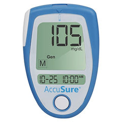 AccuSure Blue Blood Glucose Meter Contains Free 25 Strips