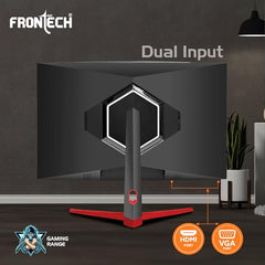 FRONTECH Ultima Series 24 Inch Curved LED Monitor, Refresh Rate 100Hz, 3500R Curve, Full HD 1080p, Built in Speaker, Bezel Less Design, HDMI & VGA Ports, 3 Years Warranty (MON-0088, White)