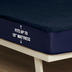 Wakefit 100% Waterproof Premium Terry Cotton Mattress Protector, King - 78x72 inch | Breathable and Hypoallergenic Ultra Soft Fitted Bed Protector, Grey | Fits Mattress Upto 10 inches