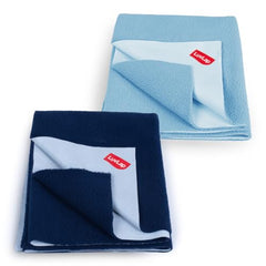 LuvLap Instadry Waterproof Baby Dry Sheet, Small Size 50x70 cm, Extra Absorbent Quick Dry Sheet for New Born,Toddler, Anti-Piling Fleece for Baby, Bed Protector, Pack of 2, Maroon & Navy Blue