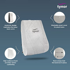 Tynor Back Rest Full, Grey, Universal Size, 1 Unit