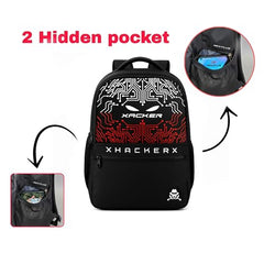 HACKER Laptop Backpack for Men & Women | Stylish Spider Printed Backpack | Durable School, College & Office Bag | Spacious Travel Backpack with Padded Laptop Compartment & Adjustable Straps