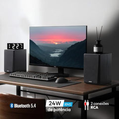Edifier R990BT 2.0 Active Multimedia Speaker, 24W RMS Powered Desktop Speakers with Bluetooth V5.4, App Custom EQ, Sound Presets, MDF Wooden Enclosure, Dual RCA Inputs for Laptop, PC & Gaming, Black