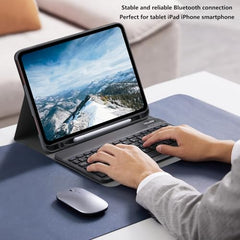 TOHAKATA Ultra-Slim Bluetooth Keyboard and Mouse Combo, Black Portable, Rechargeable, Wireless, Compatible with Android Tablet Cell Phone Samsung iPhone iPad