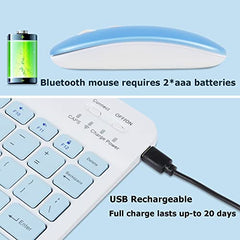 SHARE SUNSHINE Bluetooth Wireless Keyboard and Mouse Combo, Pink Ultra-Slim, Ergonomic, Rechargeable, Compatible with Apple iPad iPhone Samsung Tablet Android PC Mac